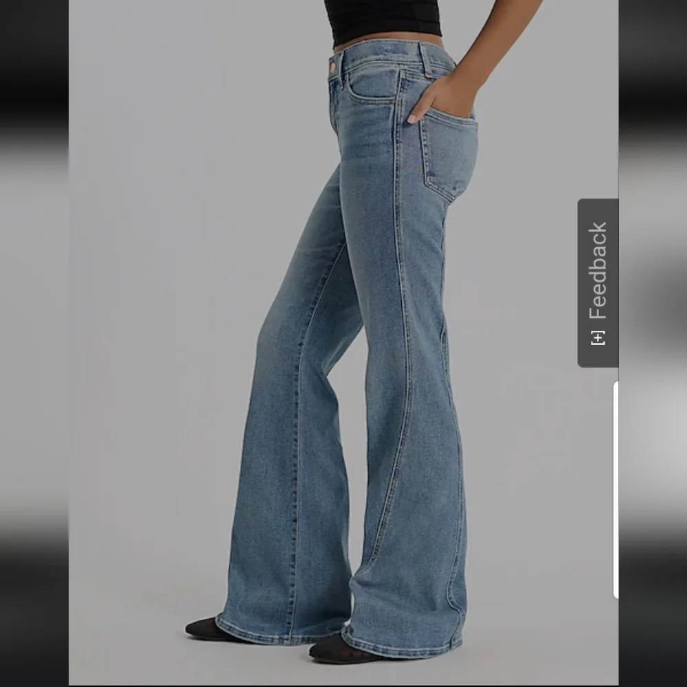 Express Light Blue Flare Jeans - Picture 1 of 12